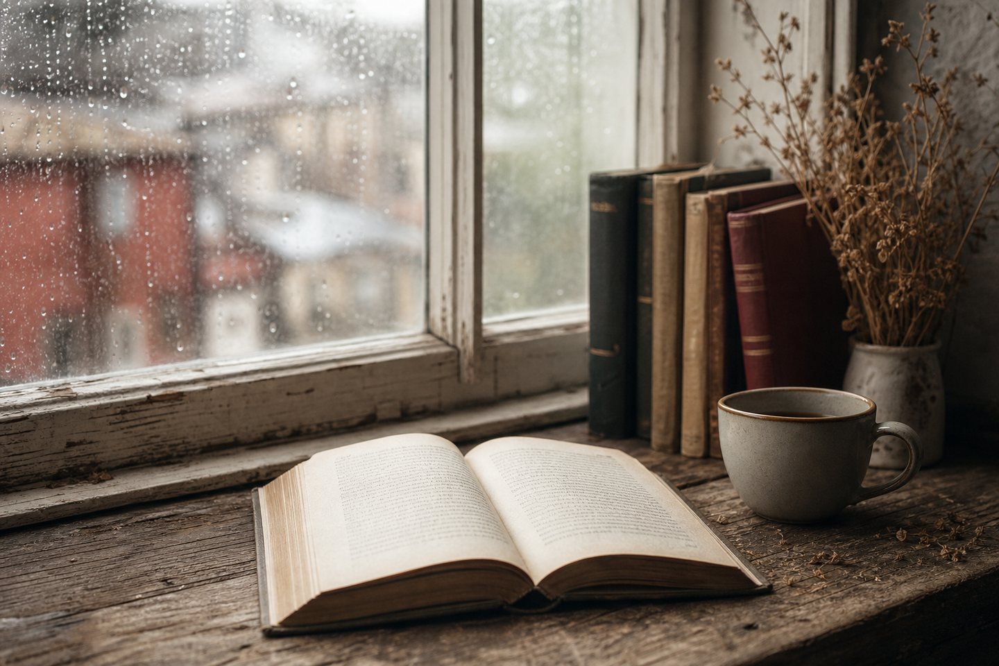 A reader seated near a warm window